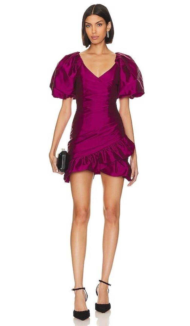 NWT MISA Los Angeles Sybil Mini Dress Magenta Purple XS New